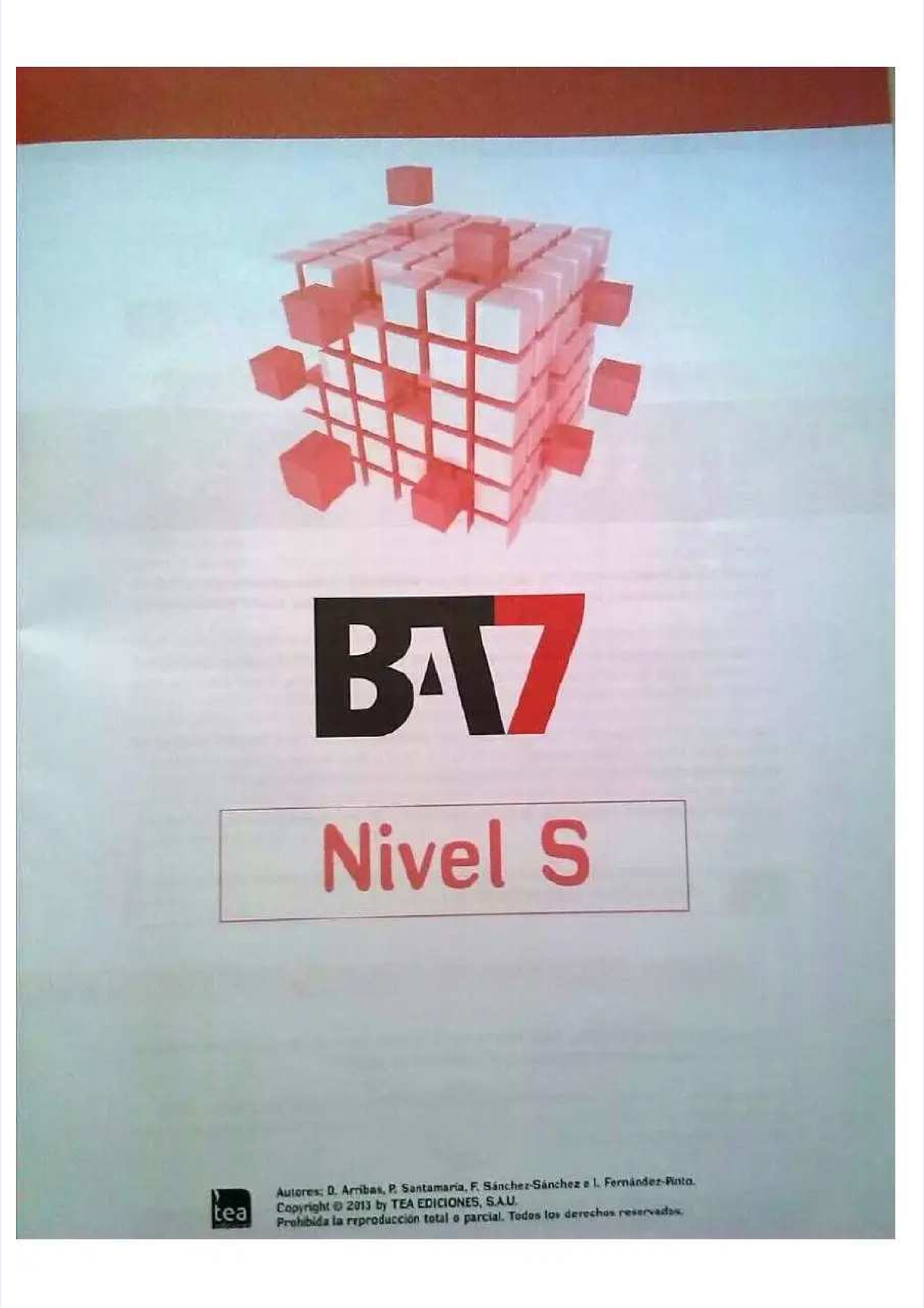 Cuadernillo bat7 nivel s color - Matematica I - Studocu