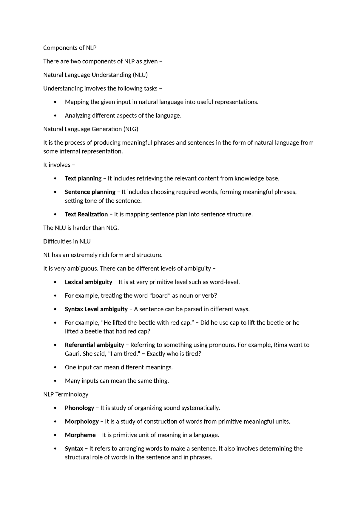 Components of NLP - ==== - Components of NLP There are two components ...