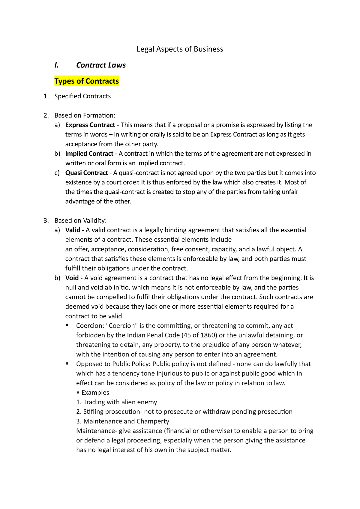 legal-aspects-of-business-notes-legal-aspects-of-business-i-contract