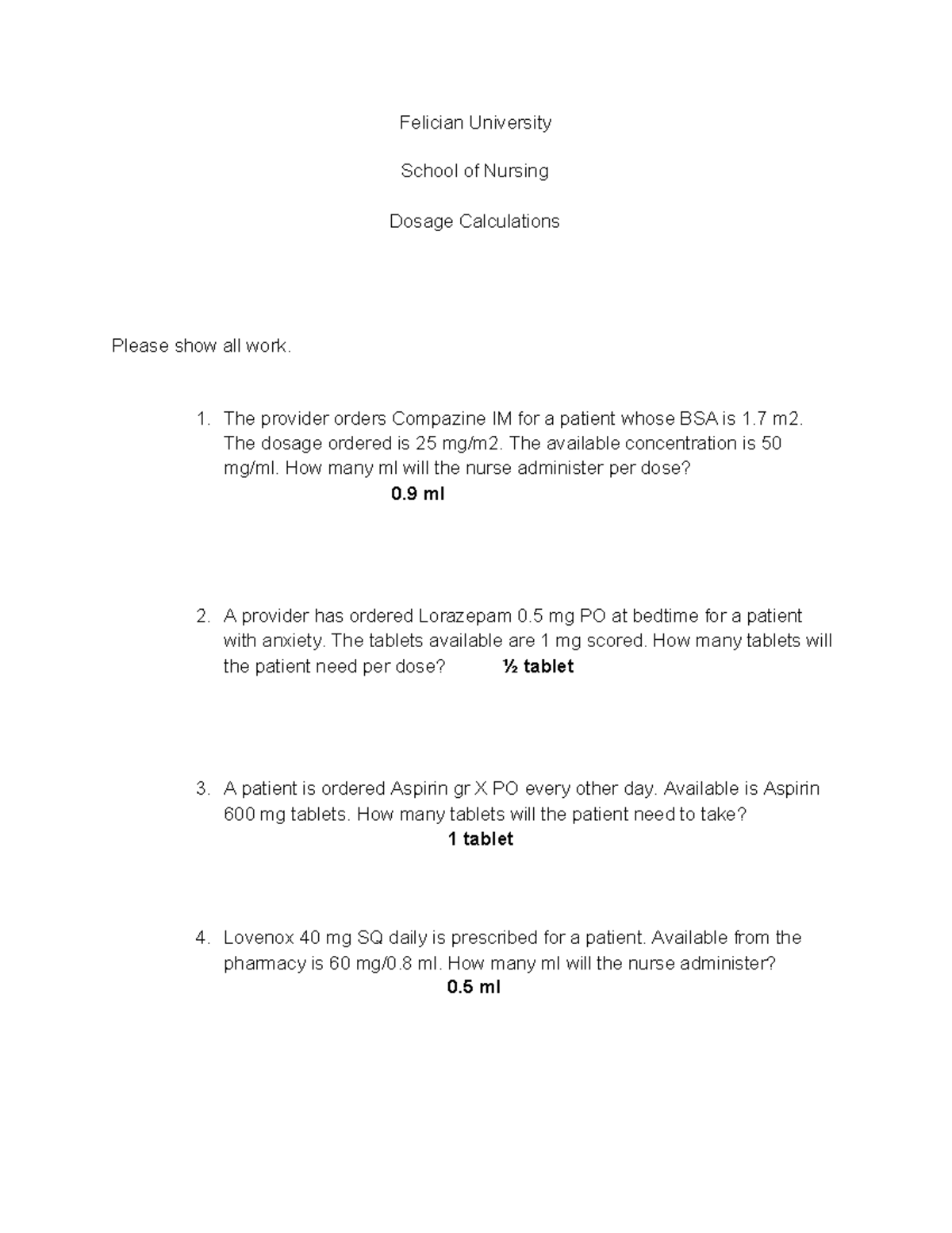 clinical-dosage-calculations-answer-key-felician-university-school-of