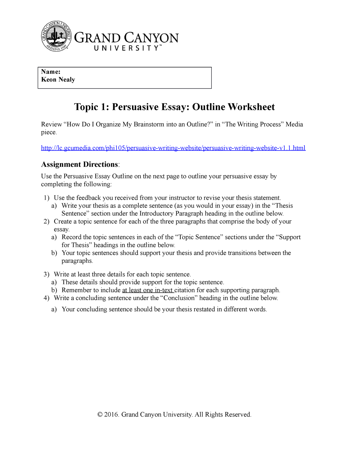 persuasive essay thesis statement and gathering resources worksheet