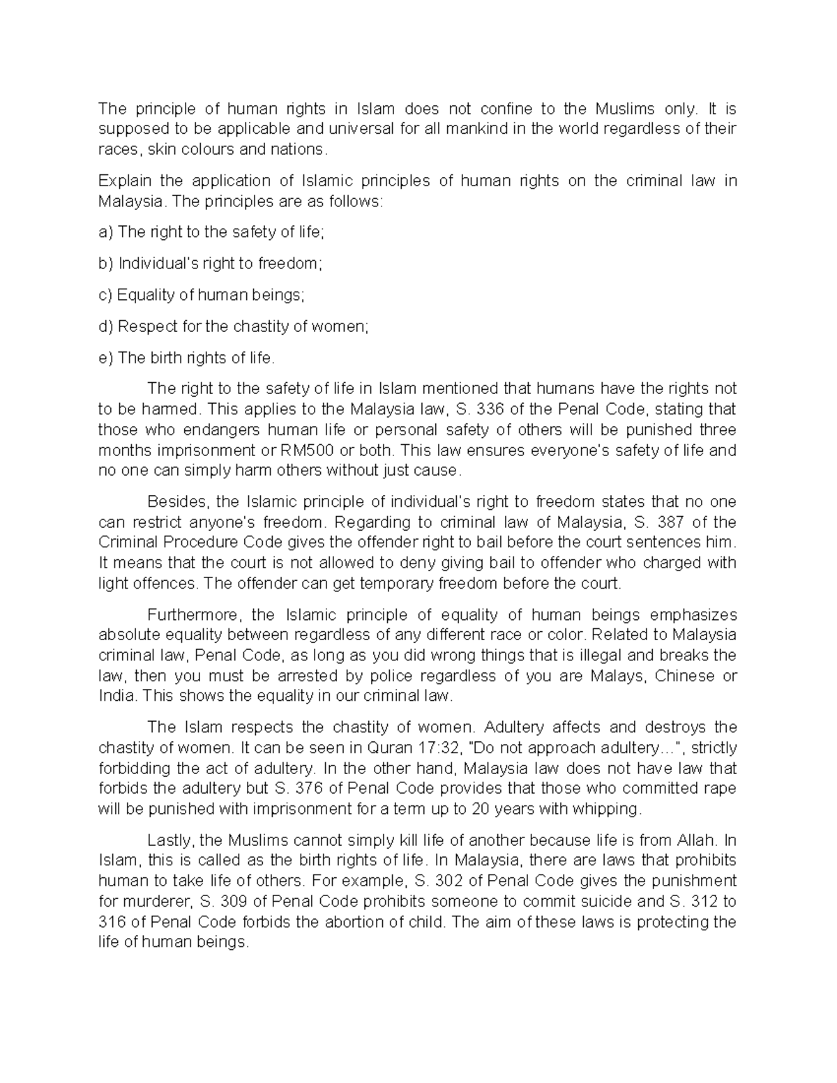 Tutorial 3 - The principle of human rights in Islam does not confine to ...