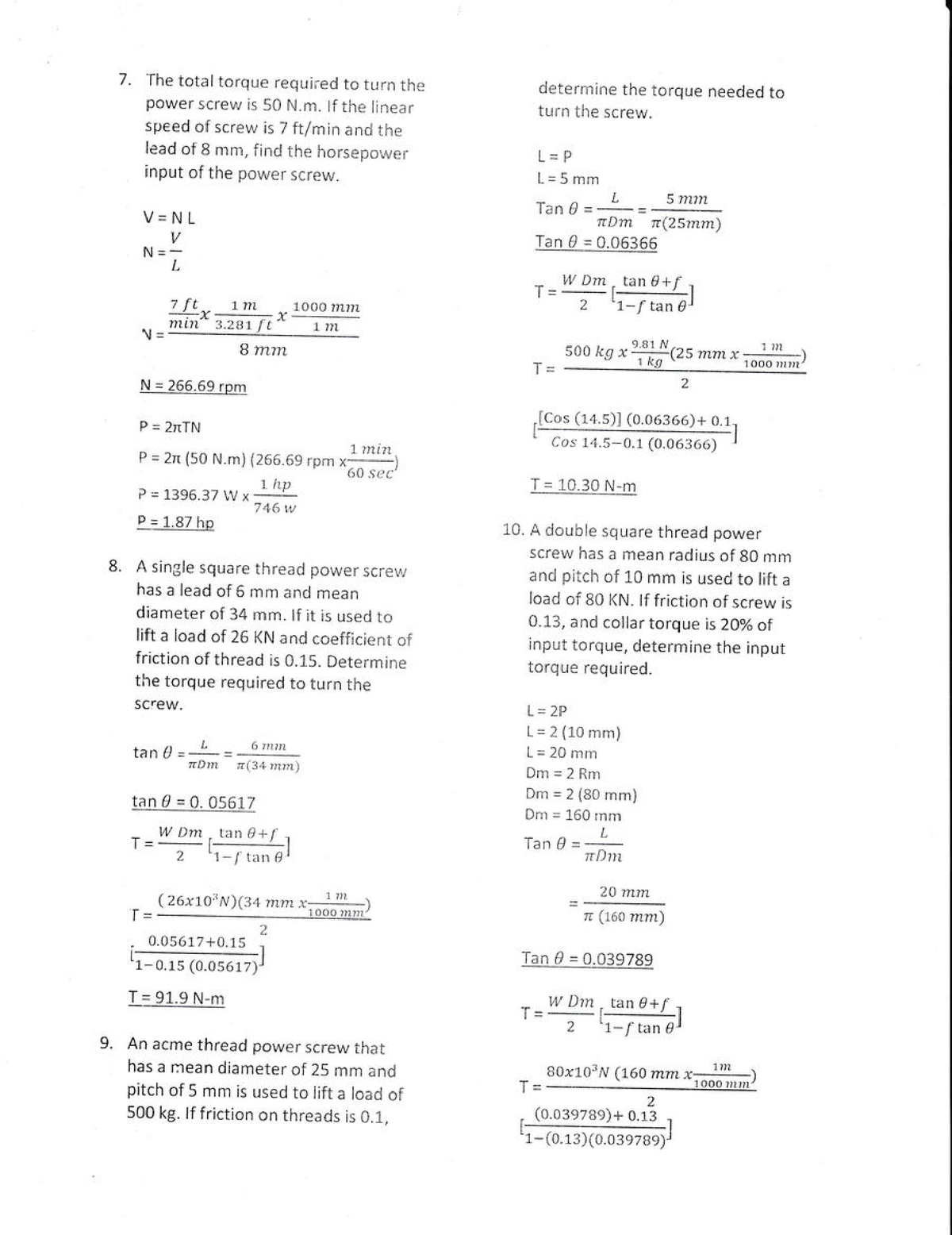 Problem Solutions Mechanical Engineering-13 - 7. fhe total torrjue i ...