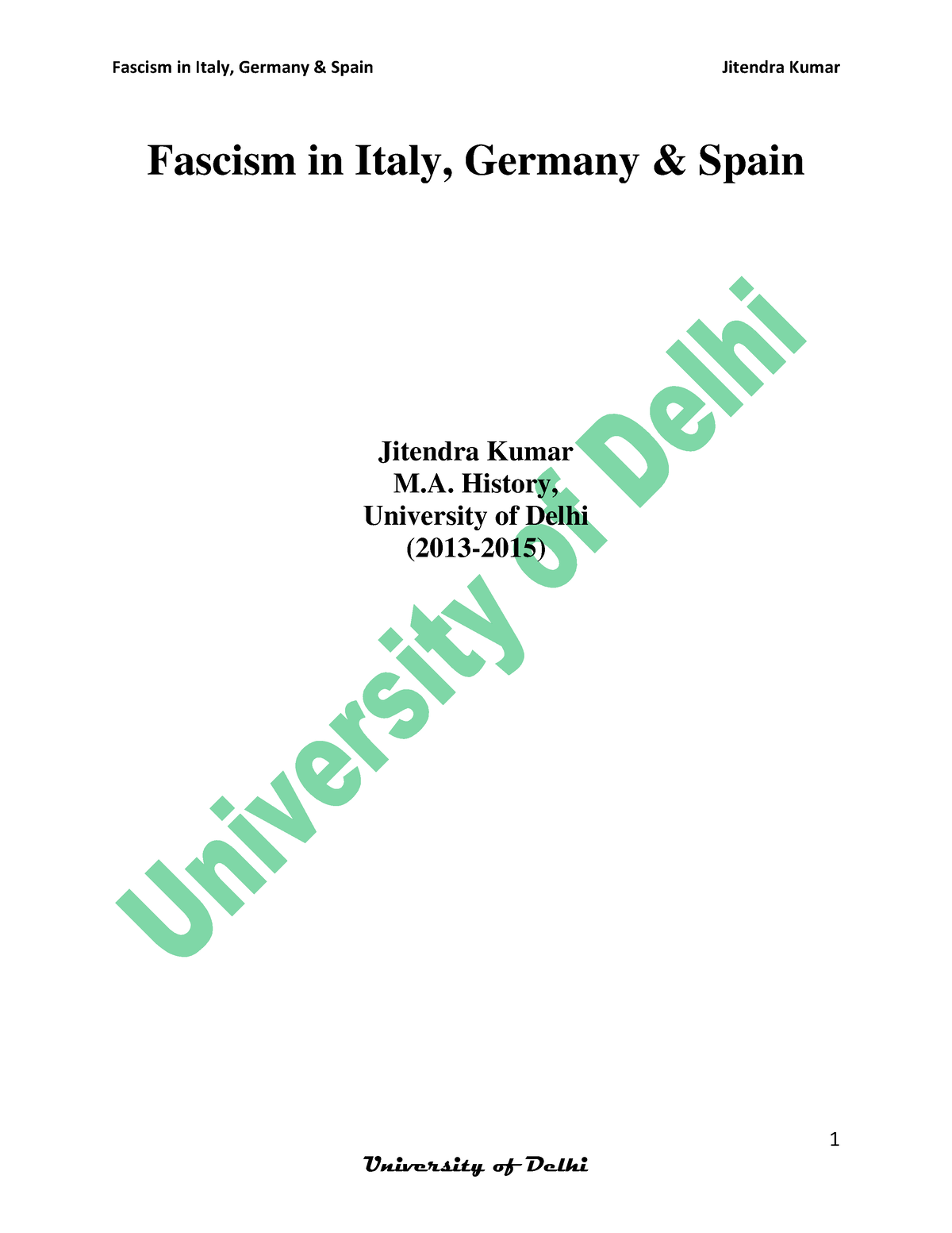 Fascism In Italy Germany And Spain - 1 Fascism In Italy, Germany ...