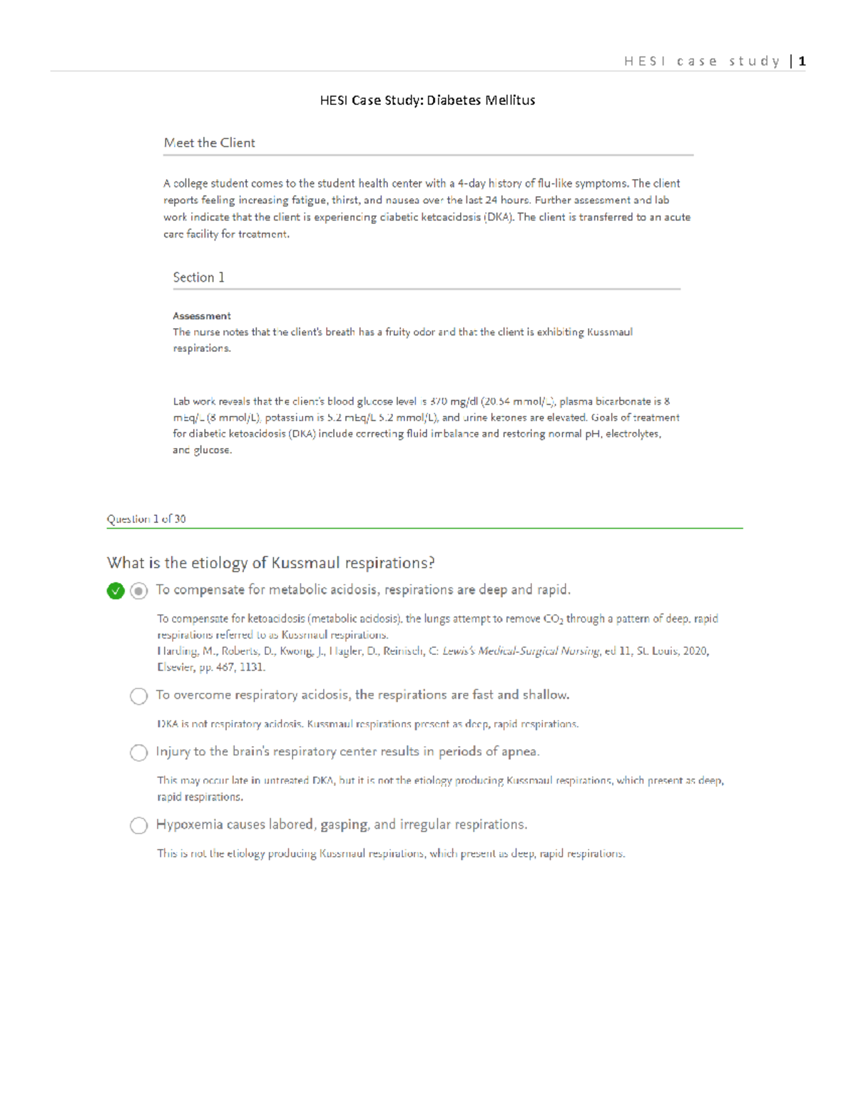 hesi case study diabetes type 1 lara