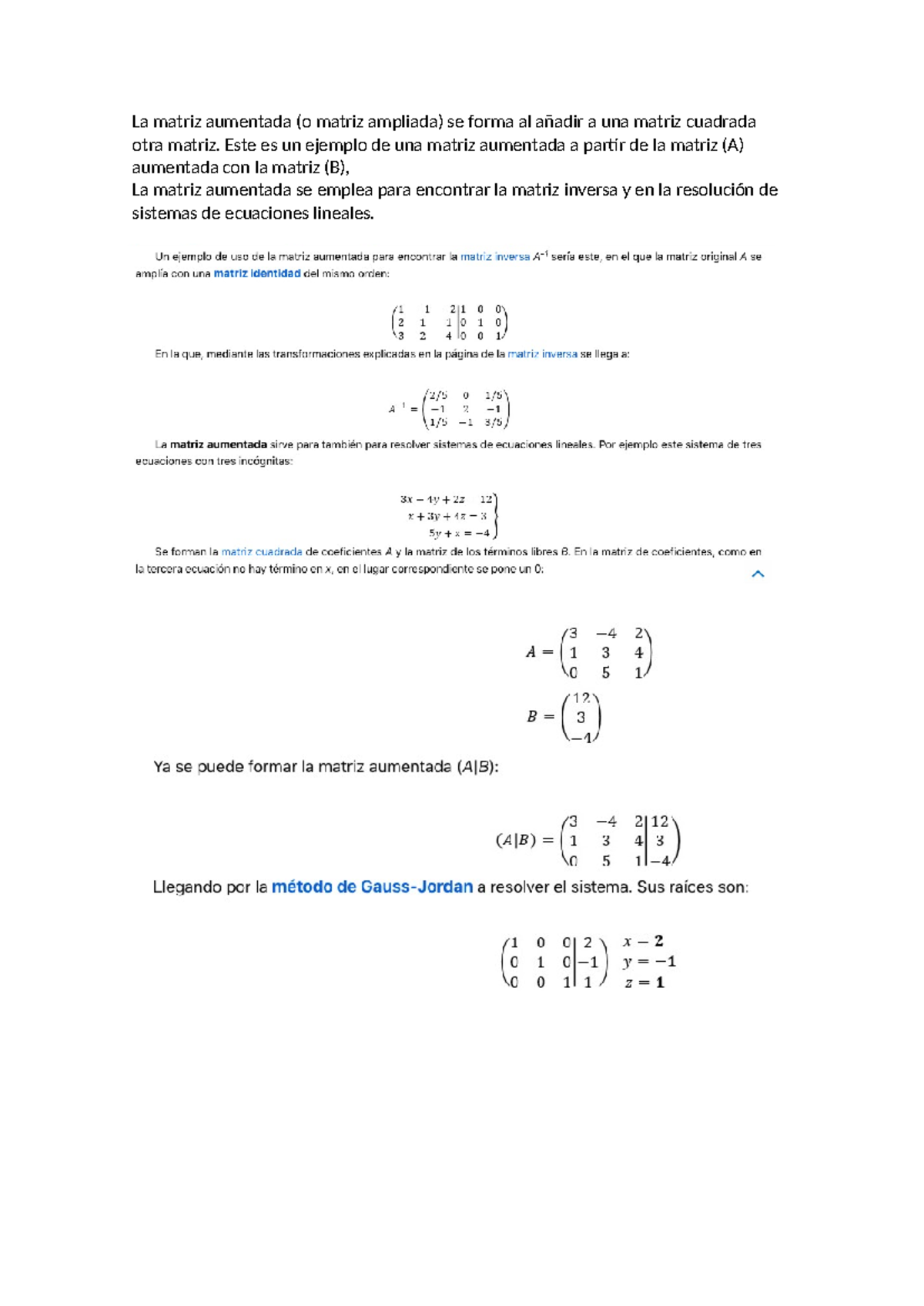 La matriz aumentada - Análisis matemático univariado - Este es un ...