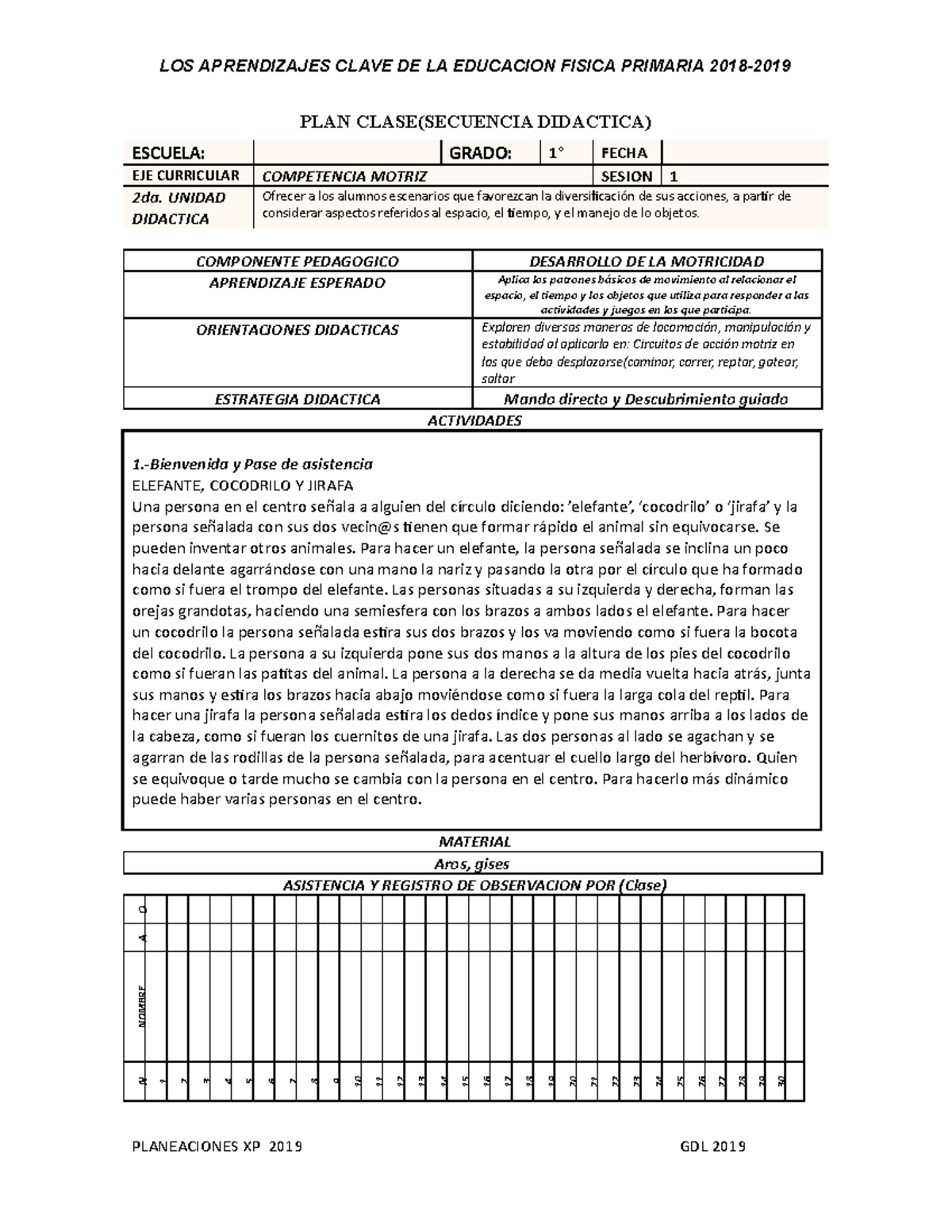 Planes Clase DE Primaria Primer Grado 2DA Unidad Didactica - PLAN CLASE ...