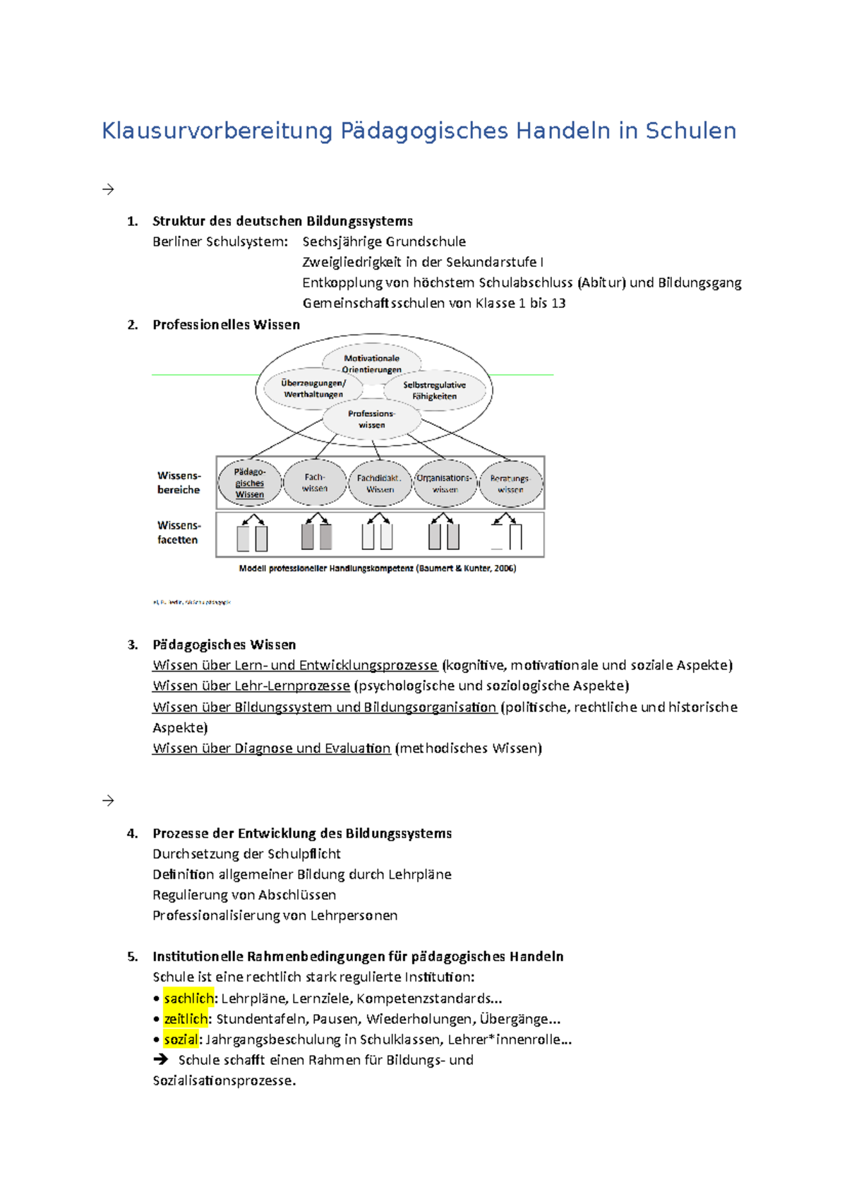 Klausurvorbereitung - Pädagogisches Handeln - Klausurvorbereitung ...