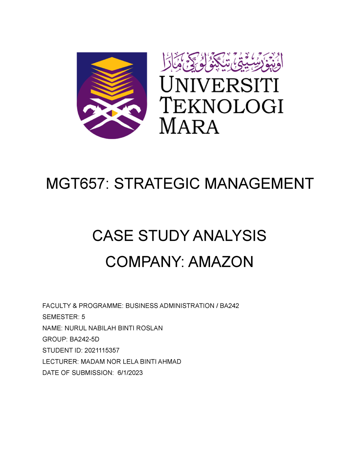 strategic management case study analysis