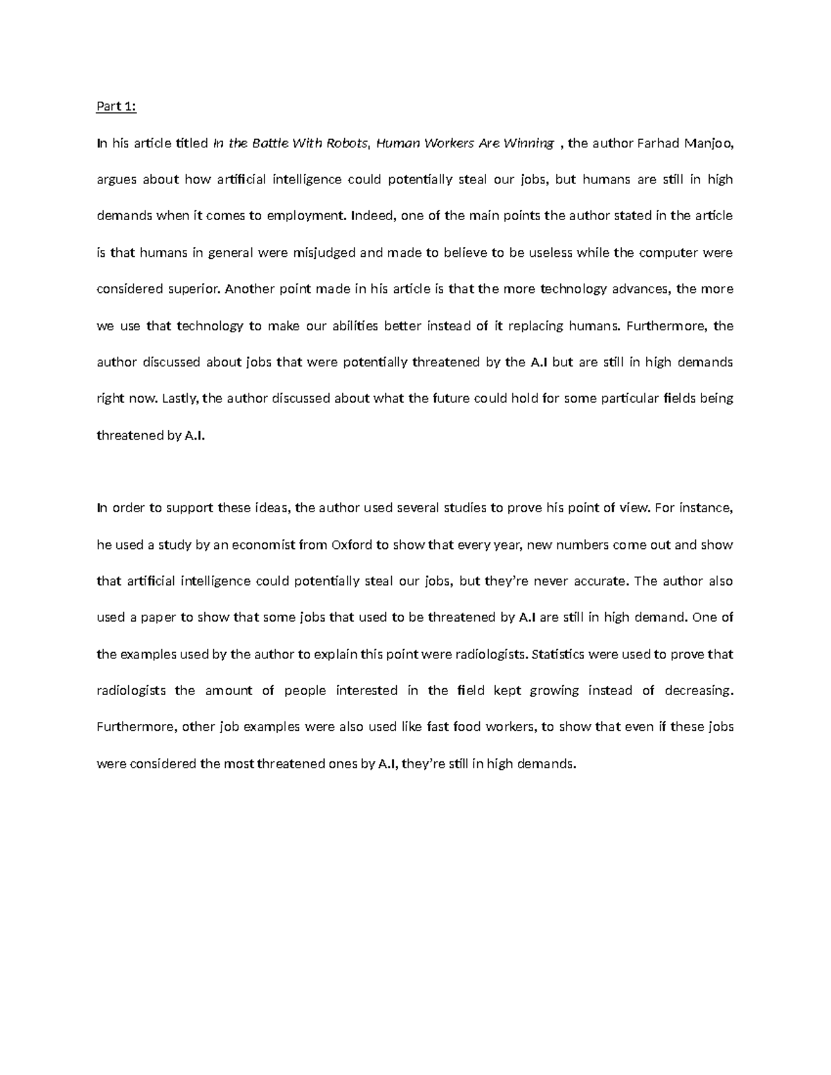 Preparation for the EWT - Part 1: In his article titled In the Battle ...