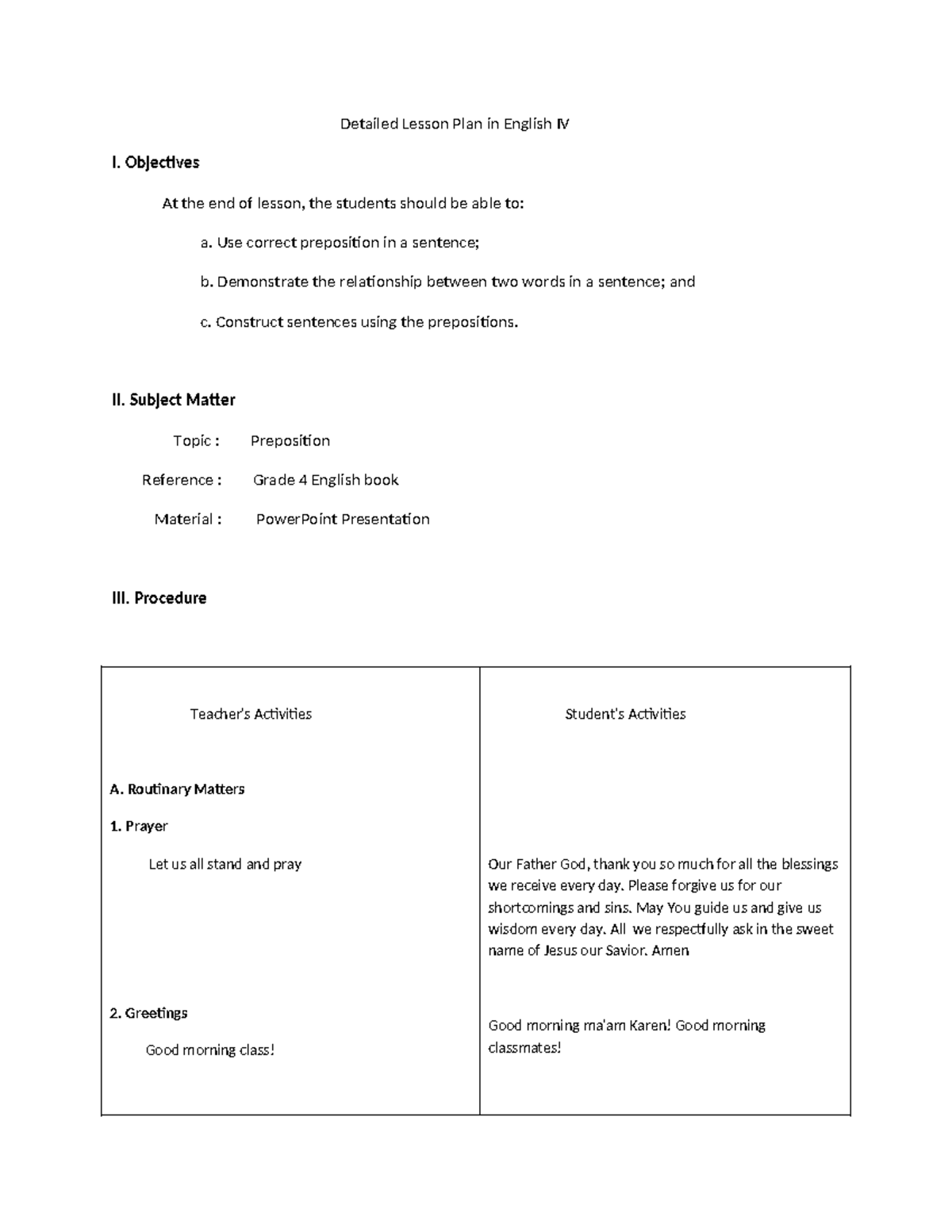 Detailed Lesson Plan Karen Joy T - Detailed Lesson Plan in English IV I ...