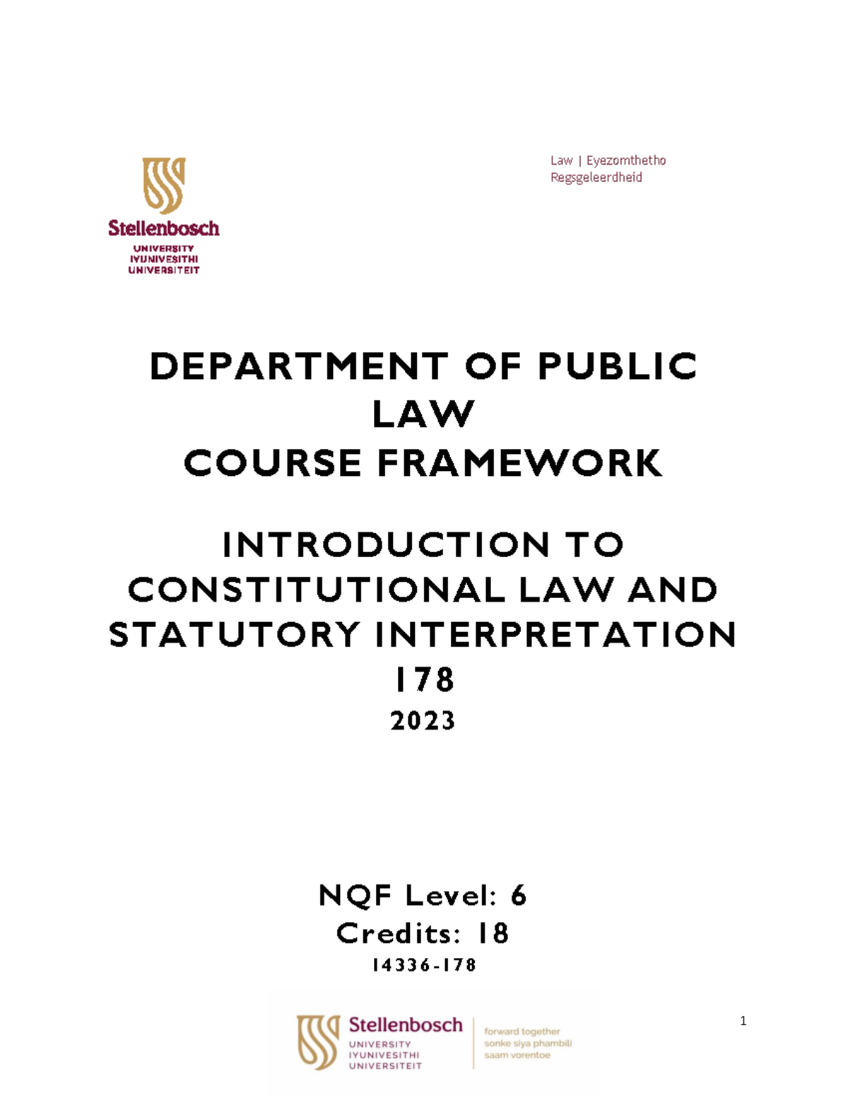Introduction to Constitutional Law and Statutory Interpretation 178