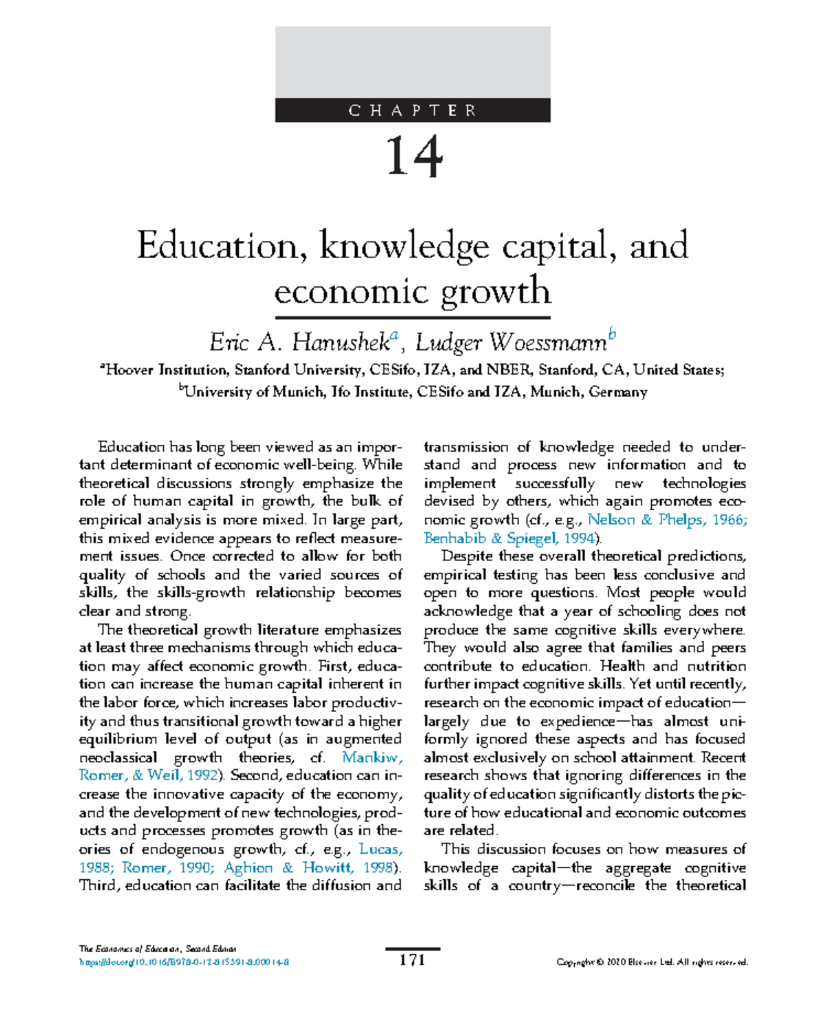 Hanushek-Woessmann-2020-Education knowledge-capital and economic-growth ...