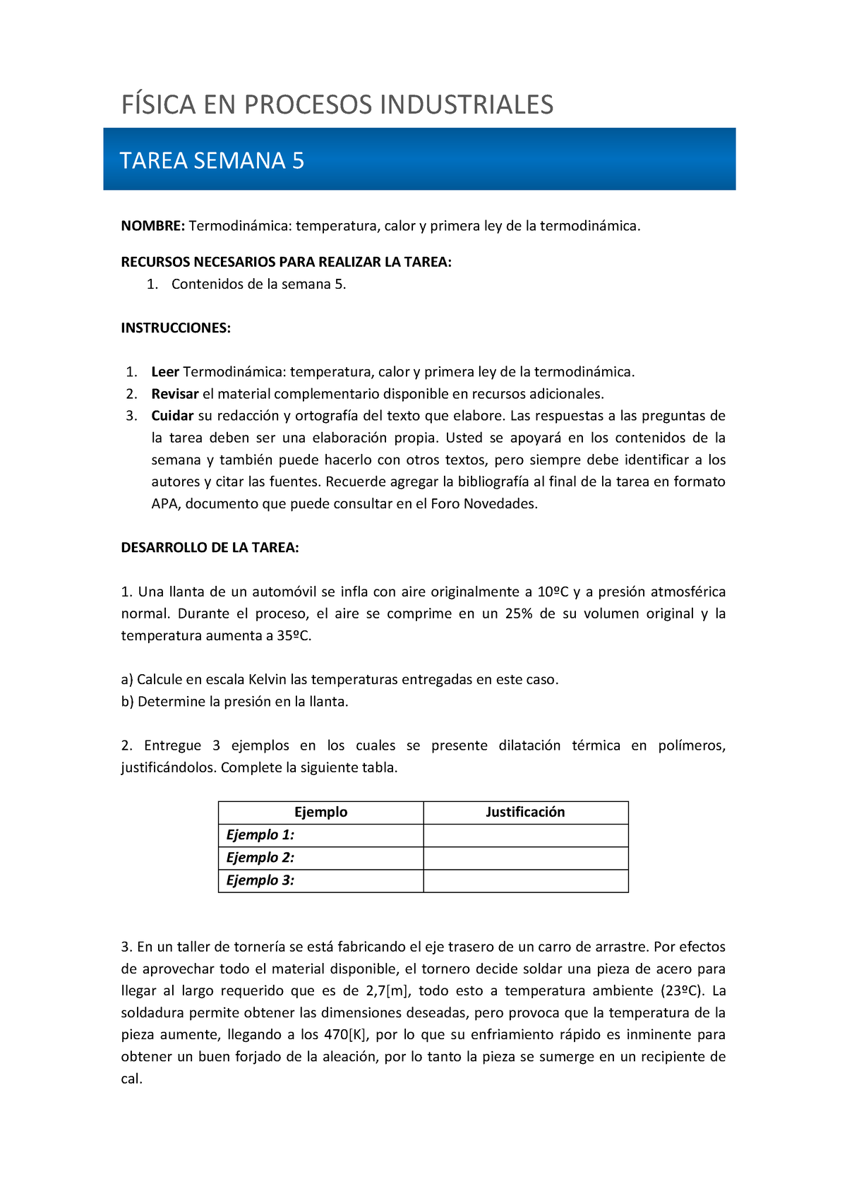 S5 Tarea V2 - NOMBRE: Termodin·mica: Temperatura, Calor Y Primera Ley ...