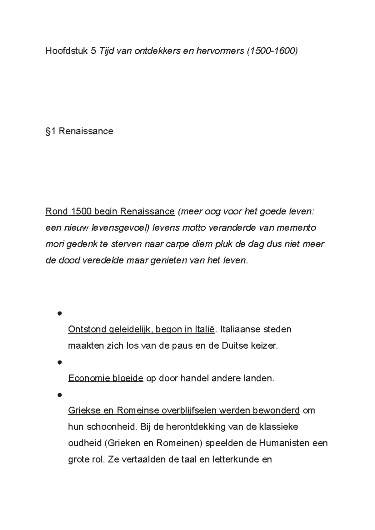 Geschiedenis Samenvatting - Hoofdstuk 5 Tijd Van Ontdekkers En ...