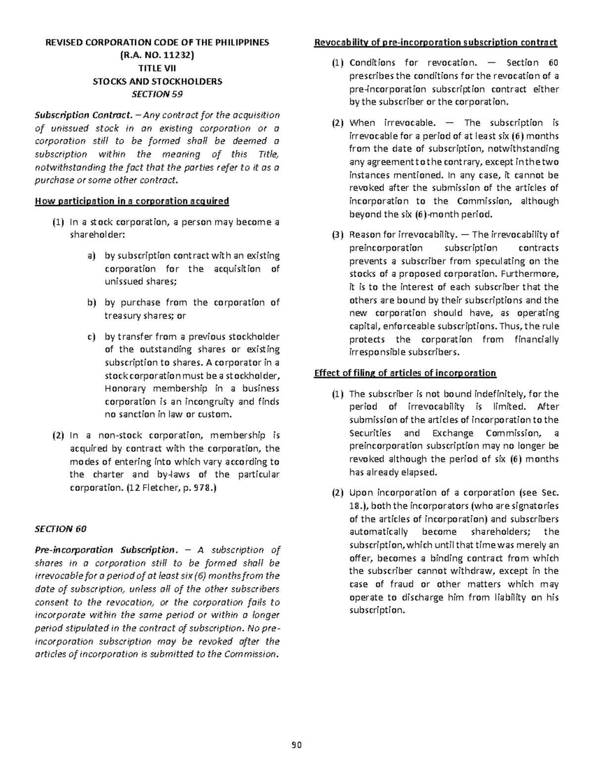 RCC Title 7-13 - REVISED CORPORATION CODE OF THE PHILIPPINES (R. NO ...