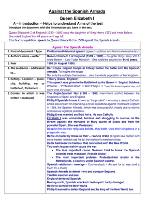 777 Against The Spanish Armada Queen Elizabeth I 1588 203 Studocu