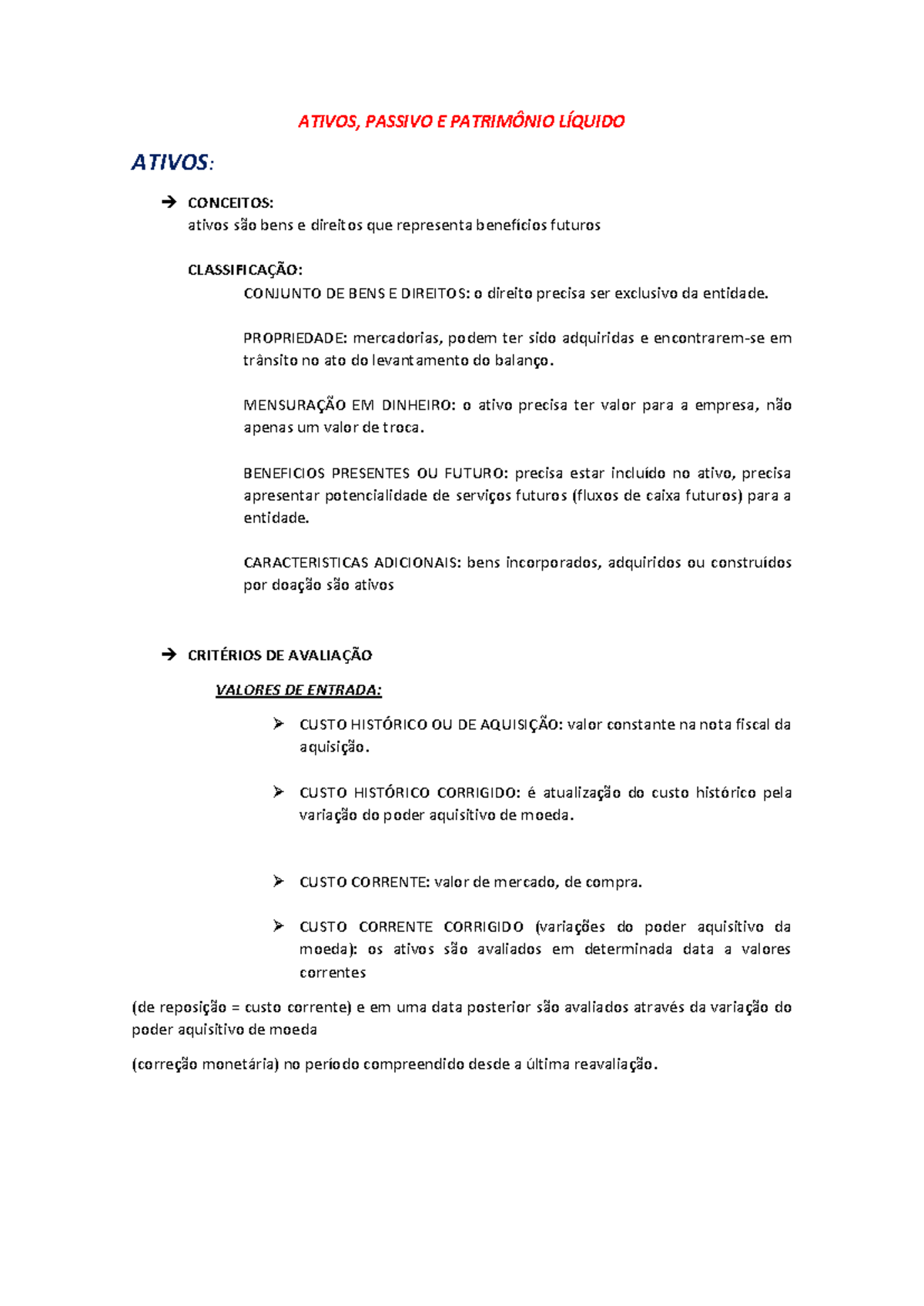 Ativos - Passivo - PL - contabilidade - ATIVOS, PASSIVO E PATRIMÔNIO ...