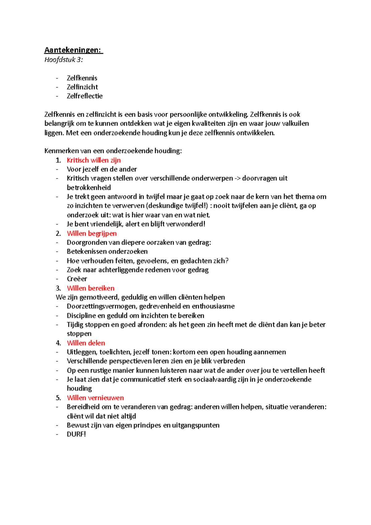 Aantekeningen Communicatie - Aantekeningen: Hoofdstuk 3: Zelfkennis ...