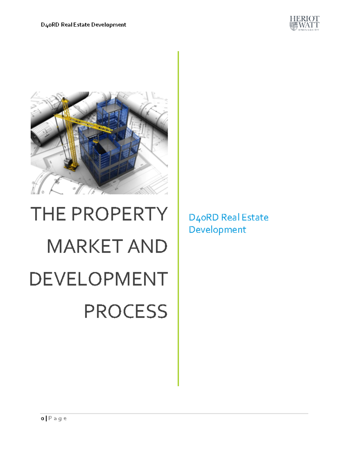 The Property Market and Development Process - D40RD Real Estate ...