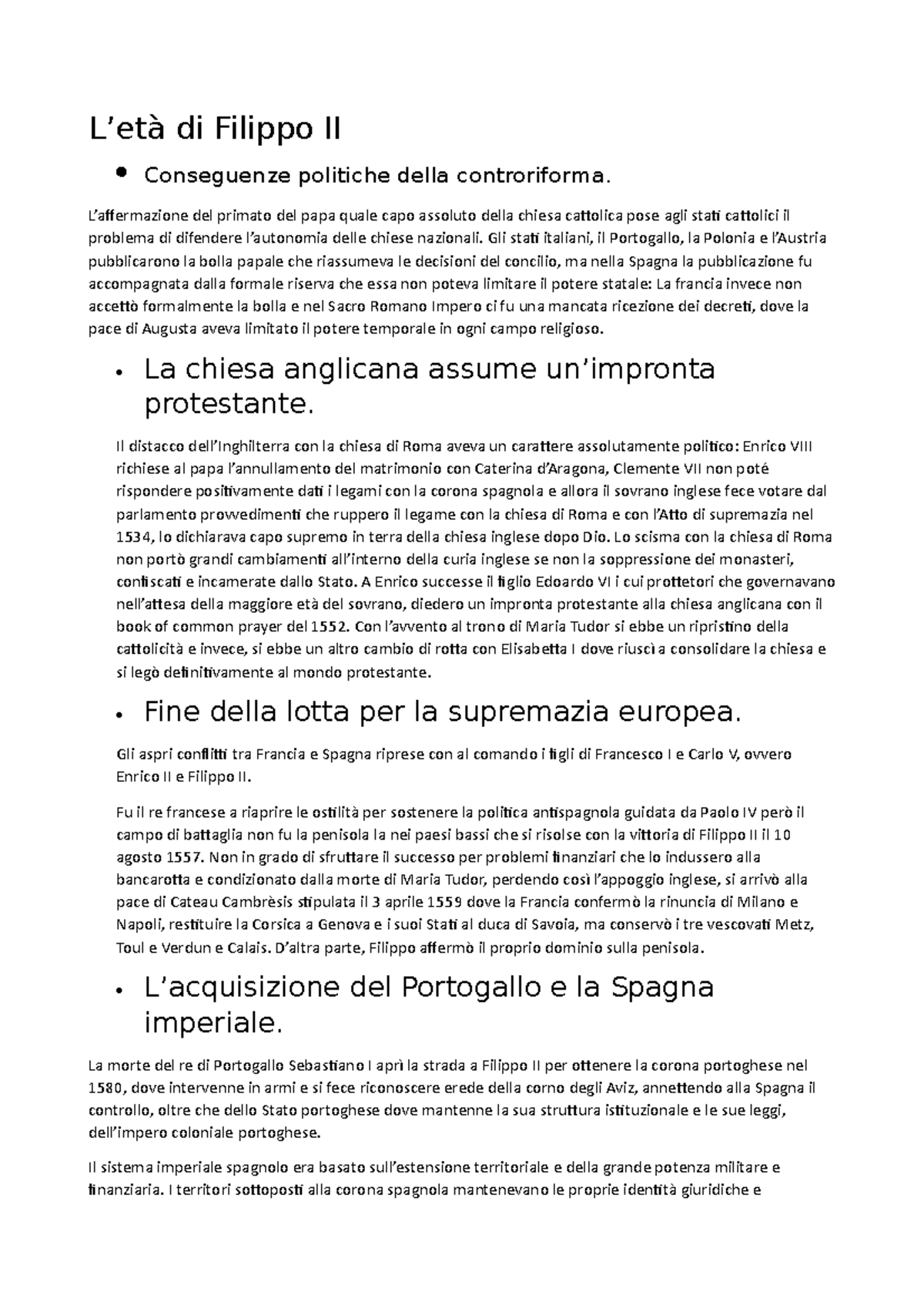 Capitolo 15 L'ETA DI Filippo II L’età di Filippo II Conseguenze politiche della controriforma Capitolo 15 L'ETA DI Filippo II L’età di Filippo II Conseguenze politiche della controriforma