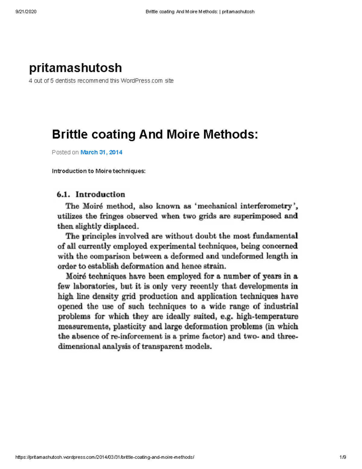 Brittle coating And Moire Methods pritamashutosh - Brittle coating And ...