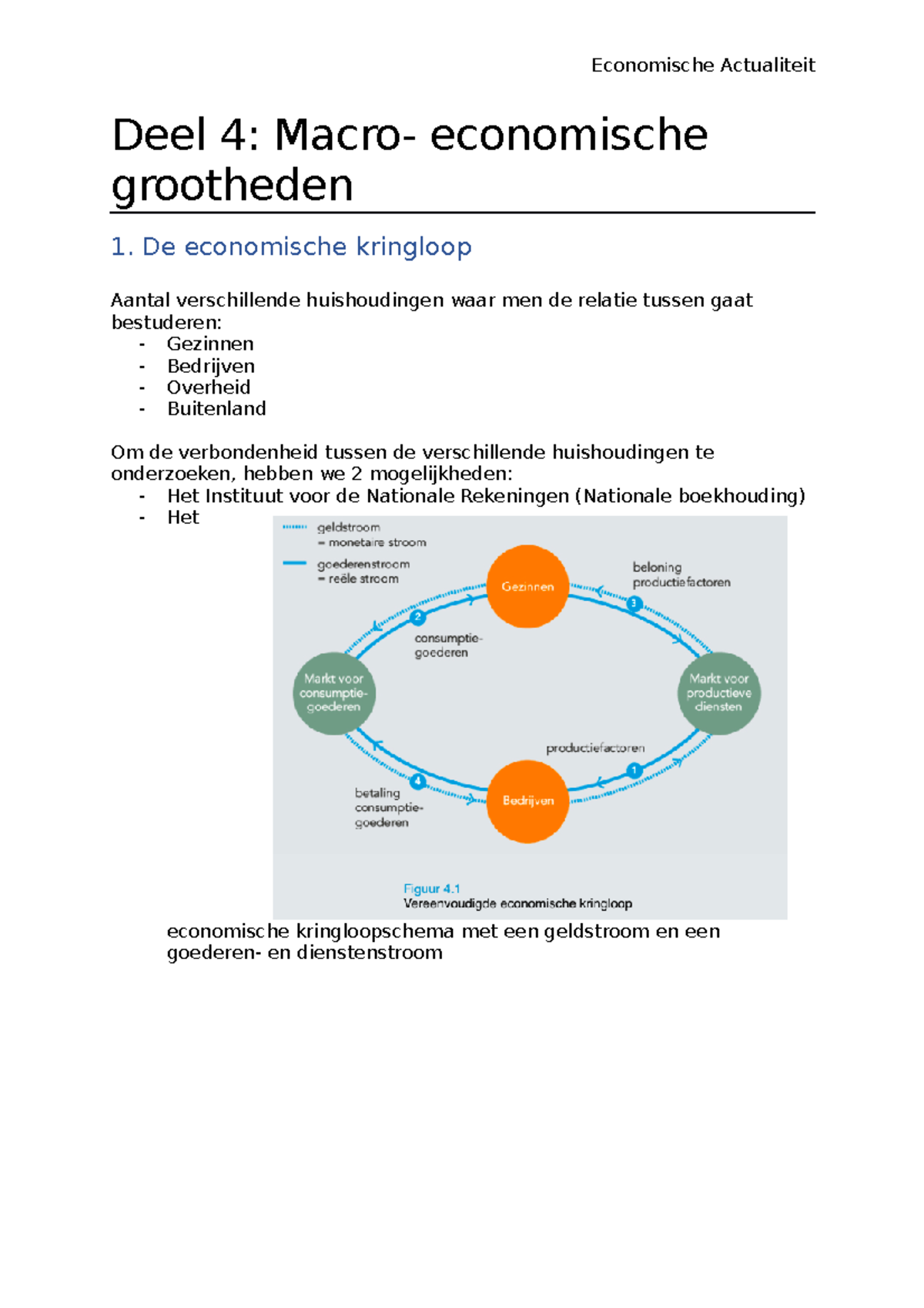 Deel 4 Economische Actualiteit - Deel 4: Macro- Economische Grootheden ...