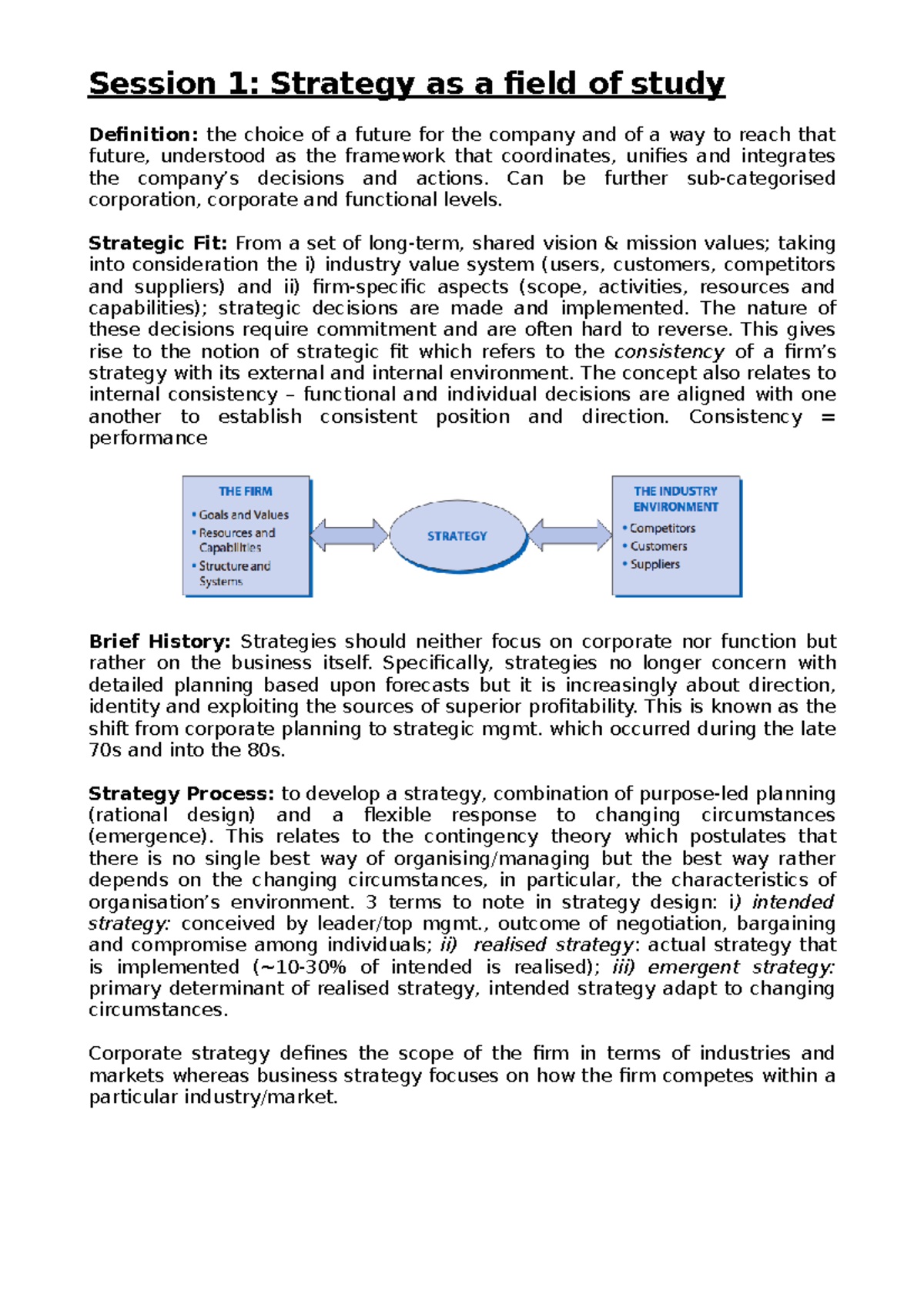 Competitive Business Strategy - Session 1: Strategy as a field of study ...