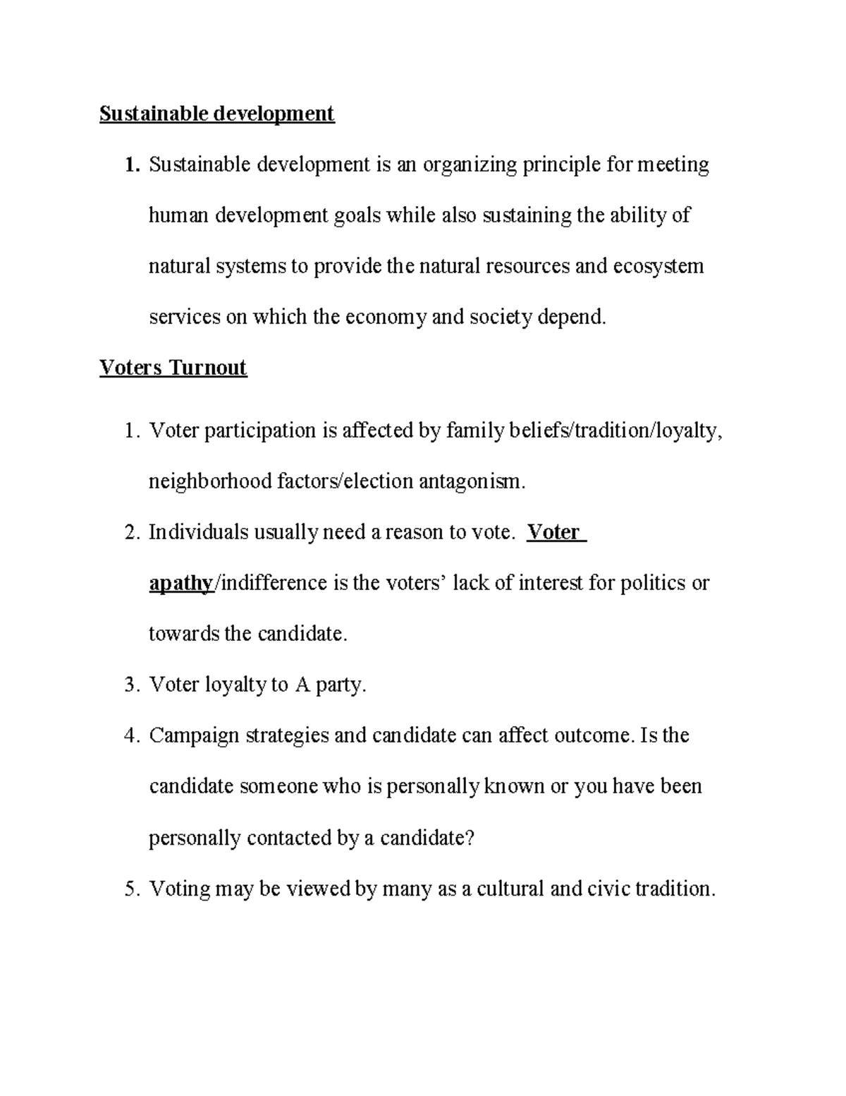 Social Studies CXC Notes Sustainable development 1. Sustainable