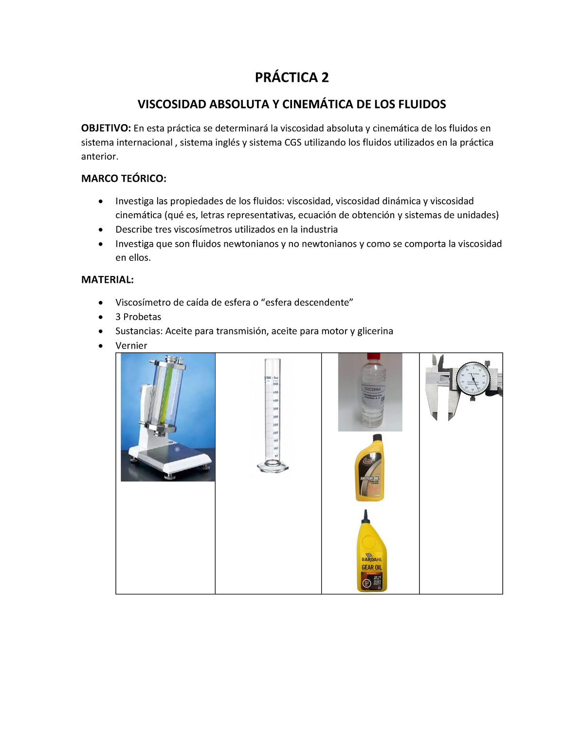 P2 - Mecánica De Fluidos - PR¡CTICA 2 VISCOSIDAD ABSOLUTA Y CINEM¡TICA ...