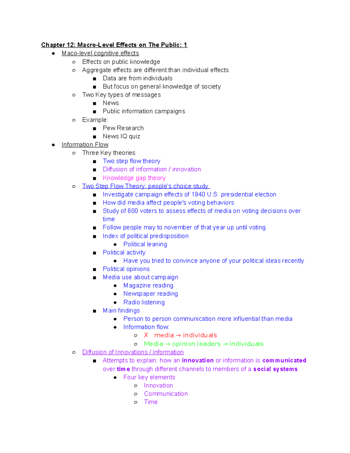 COMM 3300 Lecture notes (midterm 2 - Final) - Chapter 12: Macro-Level ...