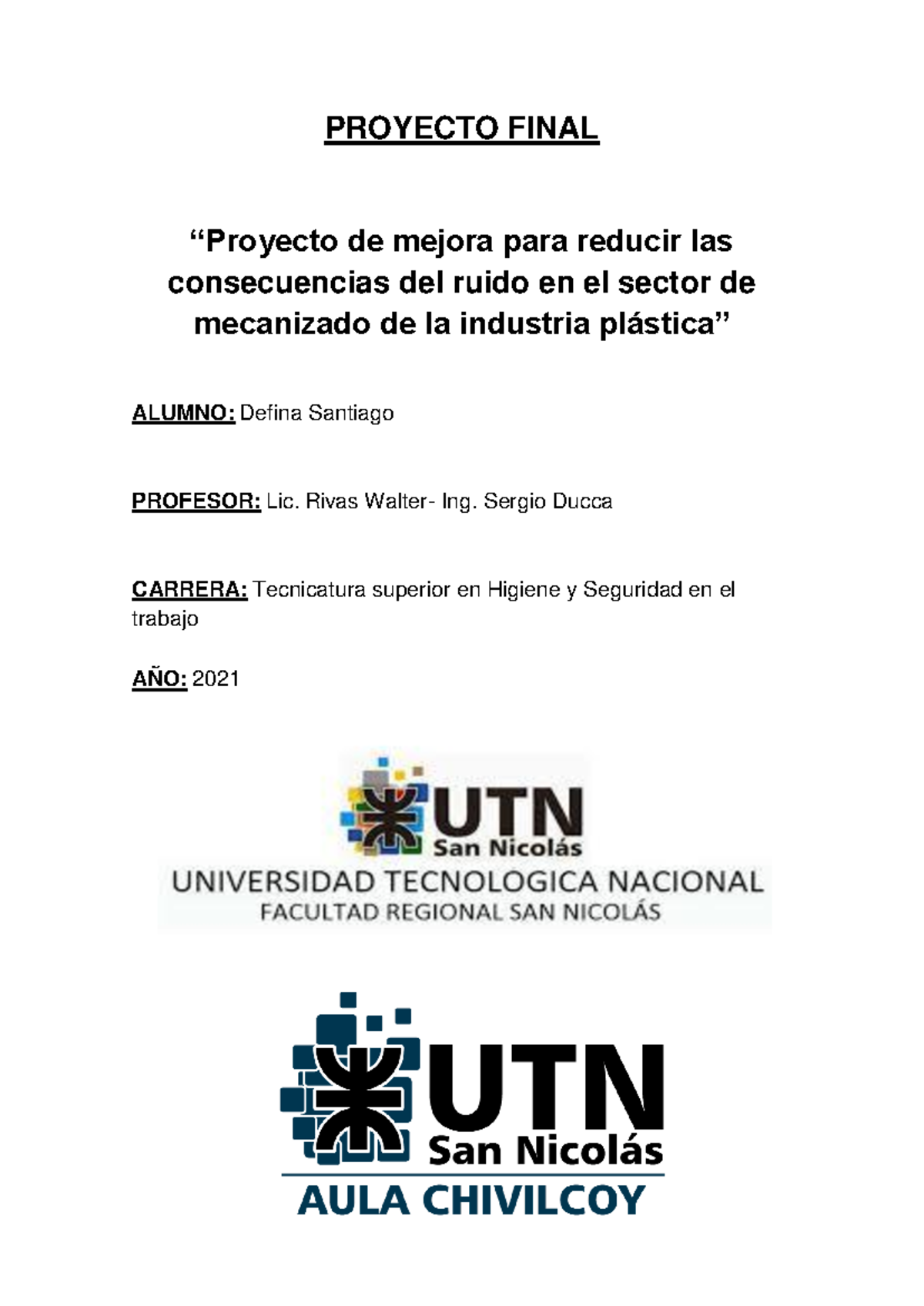 Proyecto Final- Finalizado 14102021 - “Proyecto de mejora para reducir ...