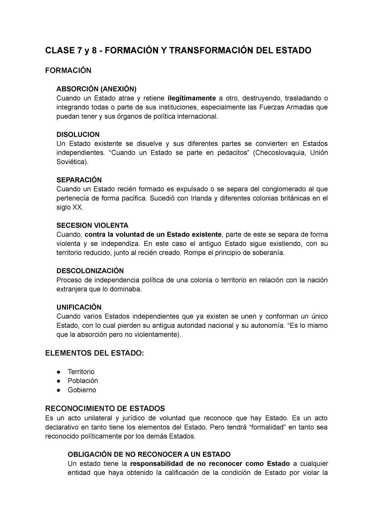 Estado . Derecho - CLASE 7 Y 8 - FORMACIÓN Y TRANSFORMACIÓN DEL ESTADO ...