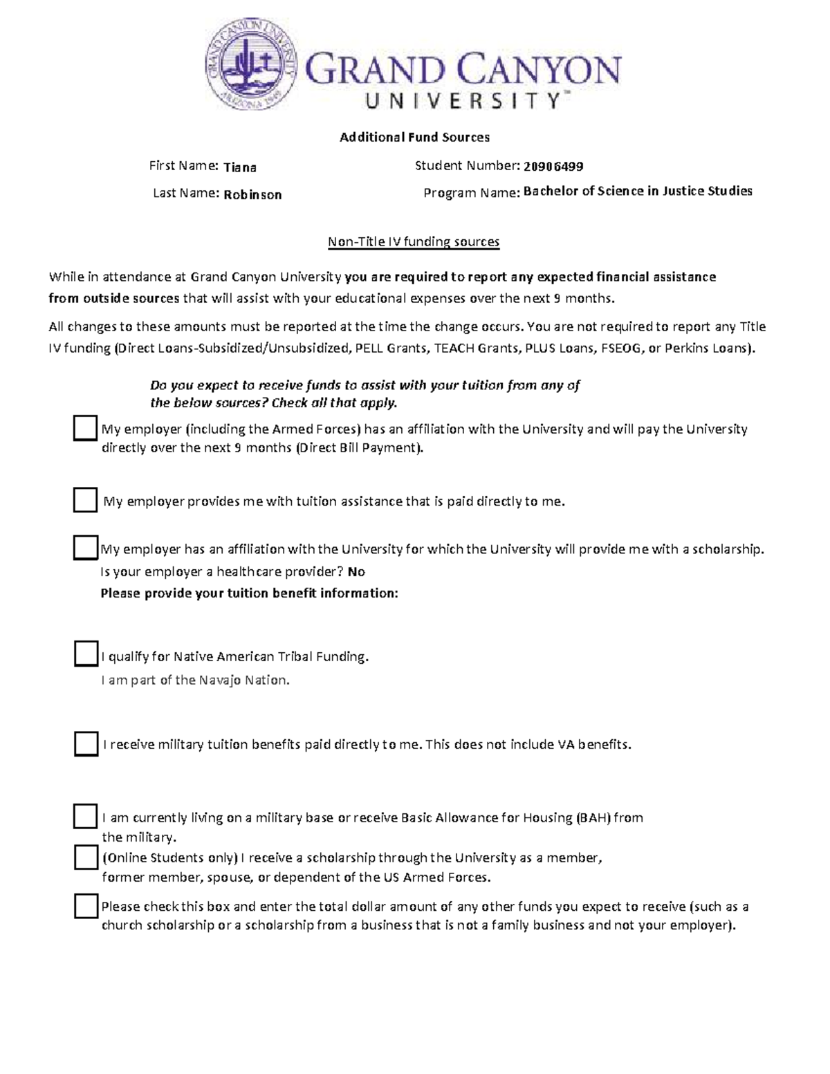 Additional Funding Sources Document - UNV-108 - GCU - Studocu