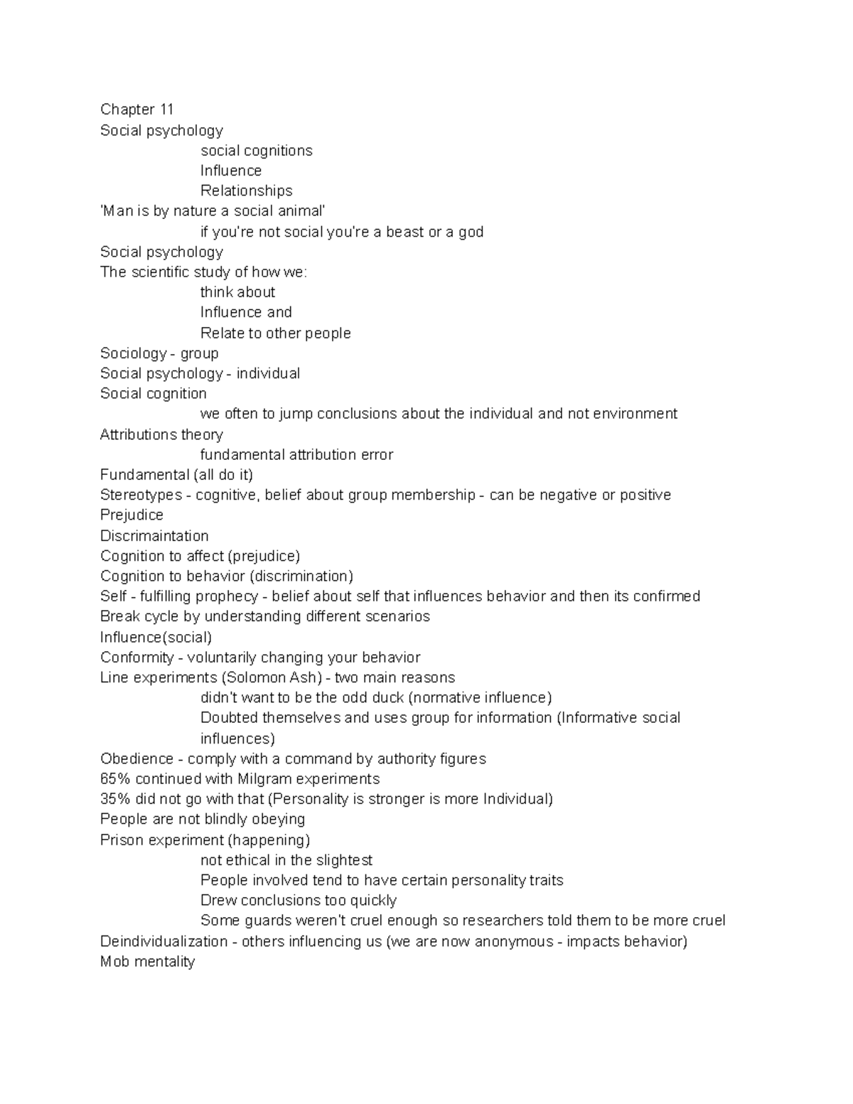 Social Psych Ch11 - Chapter 11 Social Psychology Social Cognitions ...