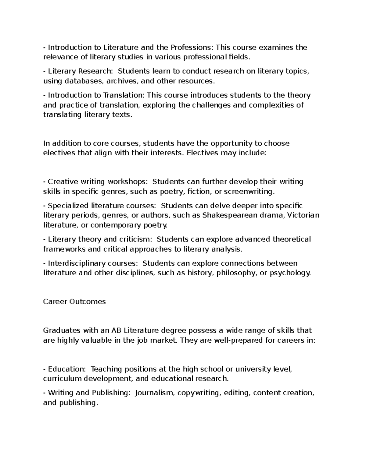 Document 24 - Lecture notes about literature - Introduction to ...