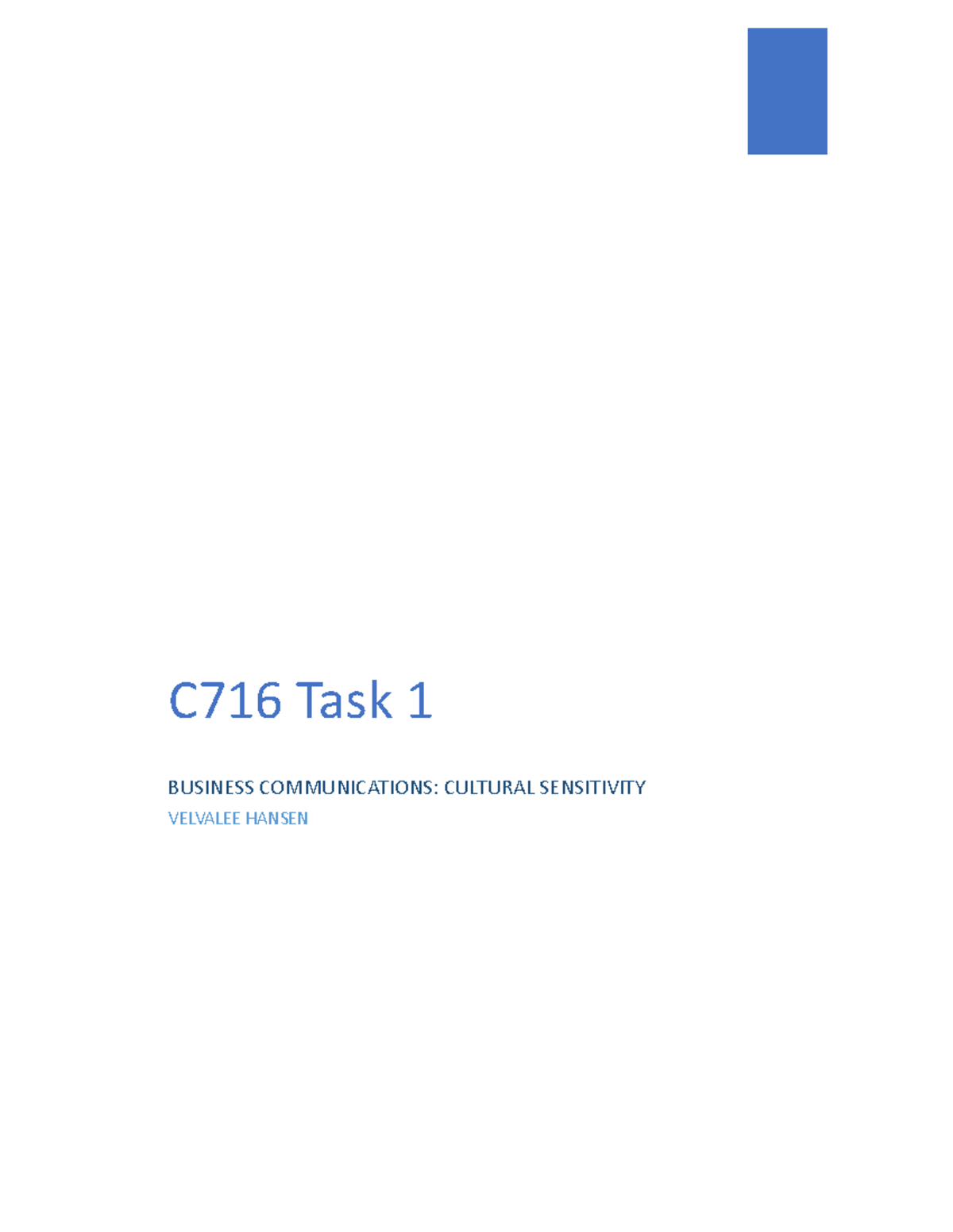 C716 Task 1 - C716 Task 1 - Passed - C716 Task 1 BUSINESS ...