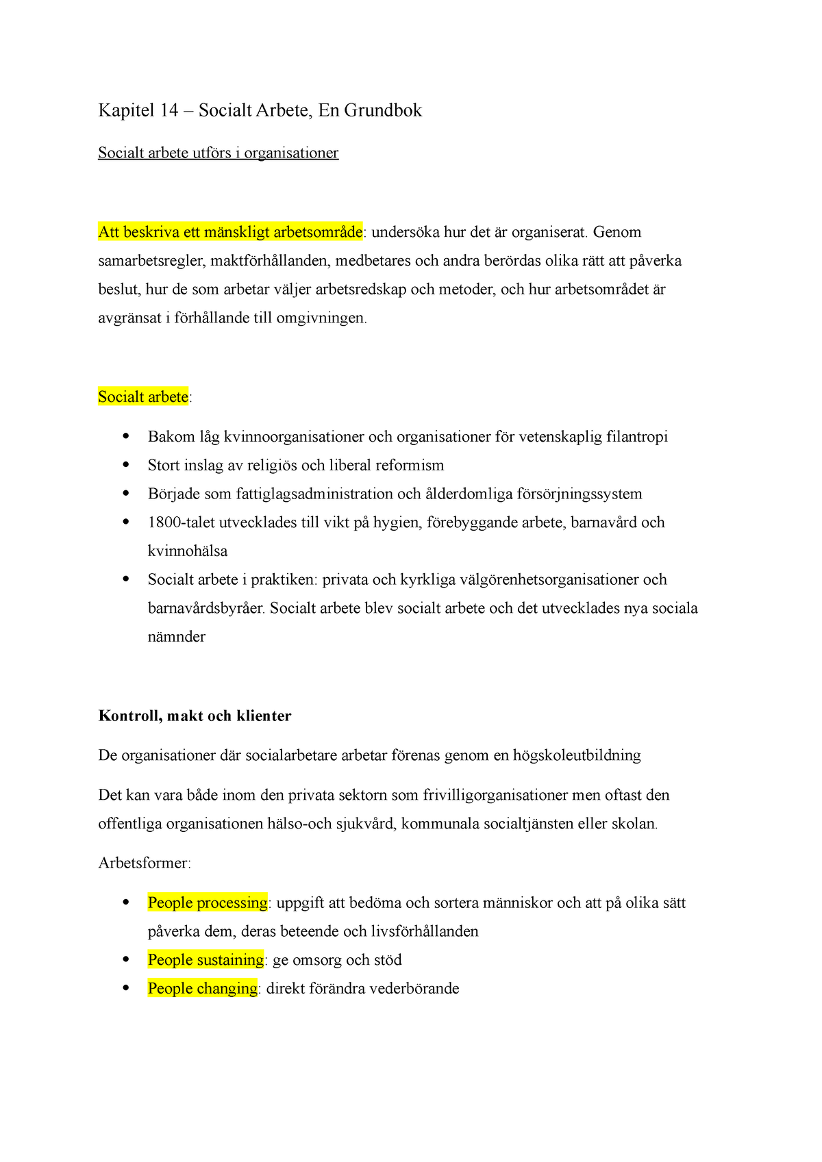 Kapitel 14 - Socialt Arbete Utförs I Organisationer - Kapitel 14 ...