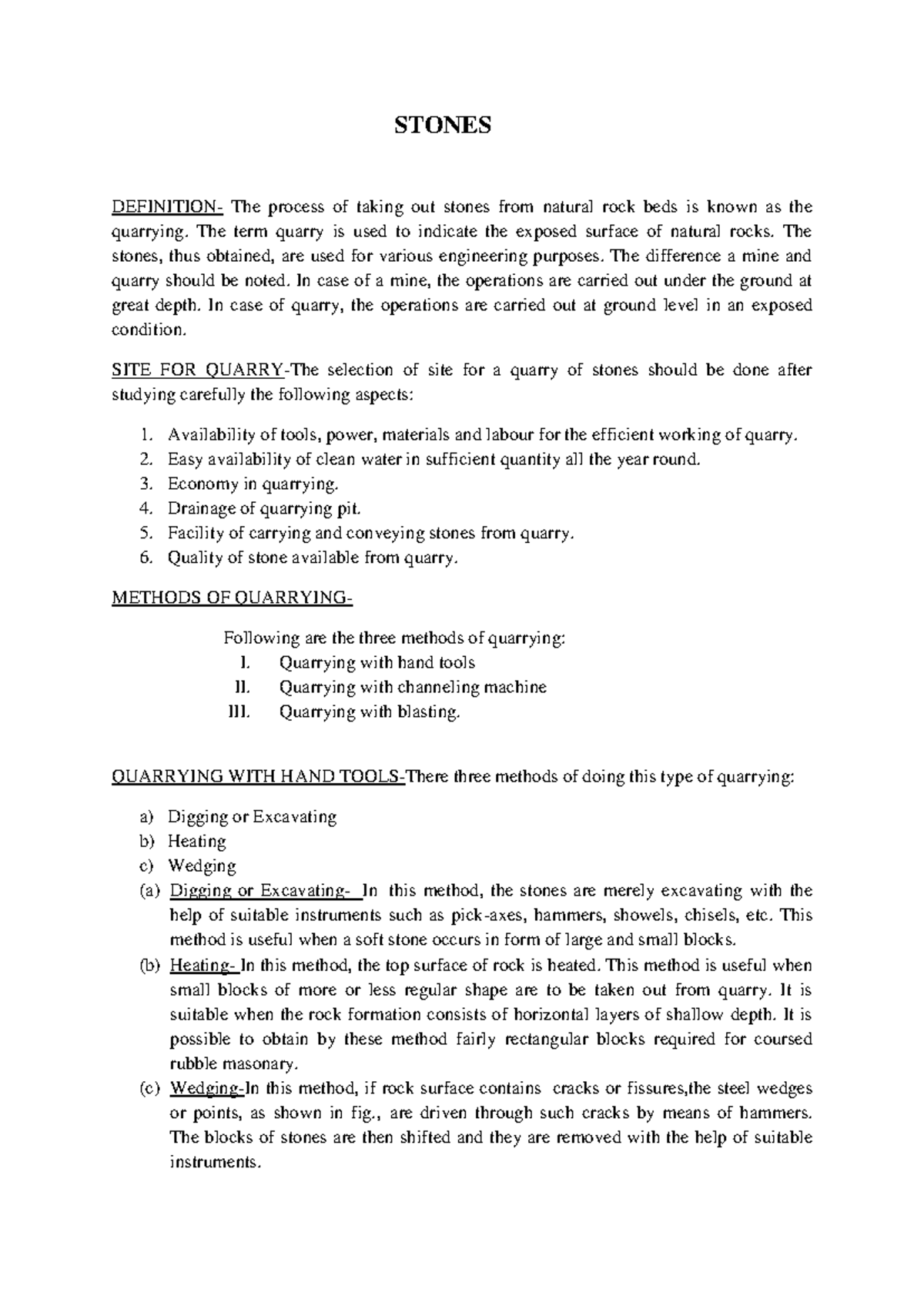 Stones - classification and properties of stone - STONES DEFINITION ...