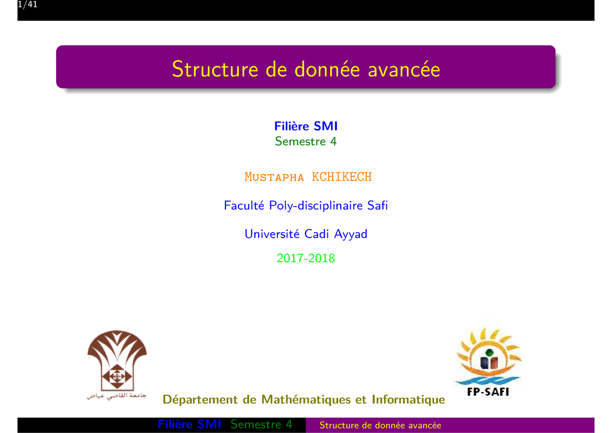 Arbre - Cours Informatique S4 - Structure De Donn ́ee Avanc ́ee Fili ...