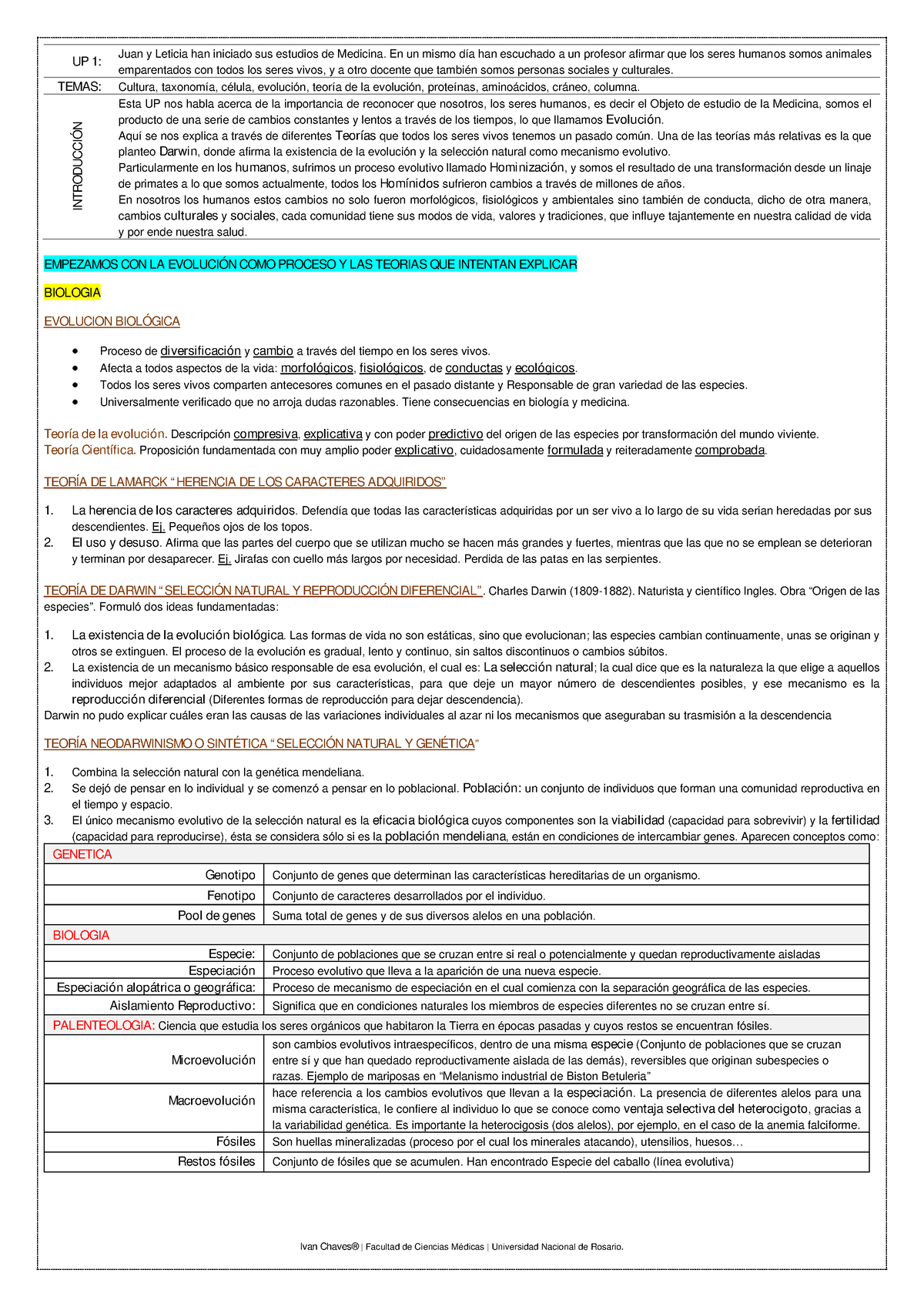 Cy D UP1 - Resumen De Los Conceptos De La Unidad N°1 Del Area De ...