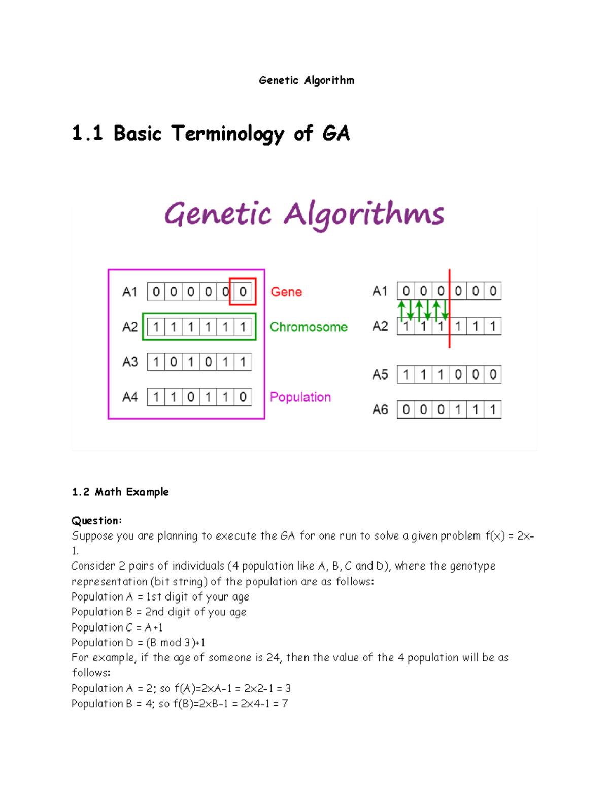 genetic algorithm general assignment problem