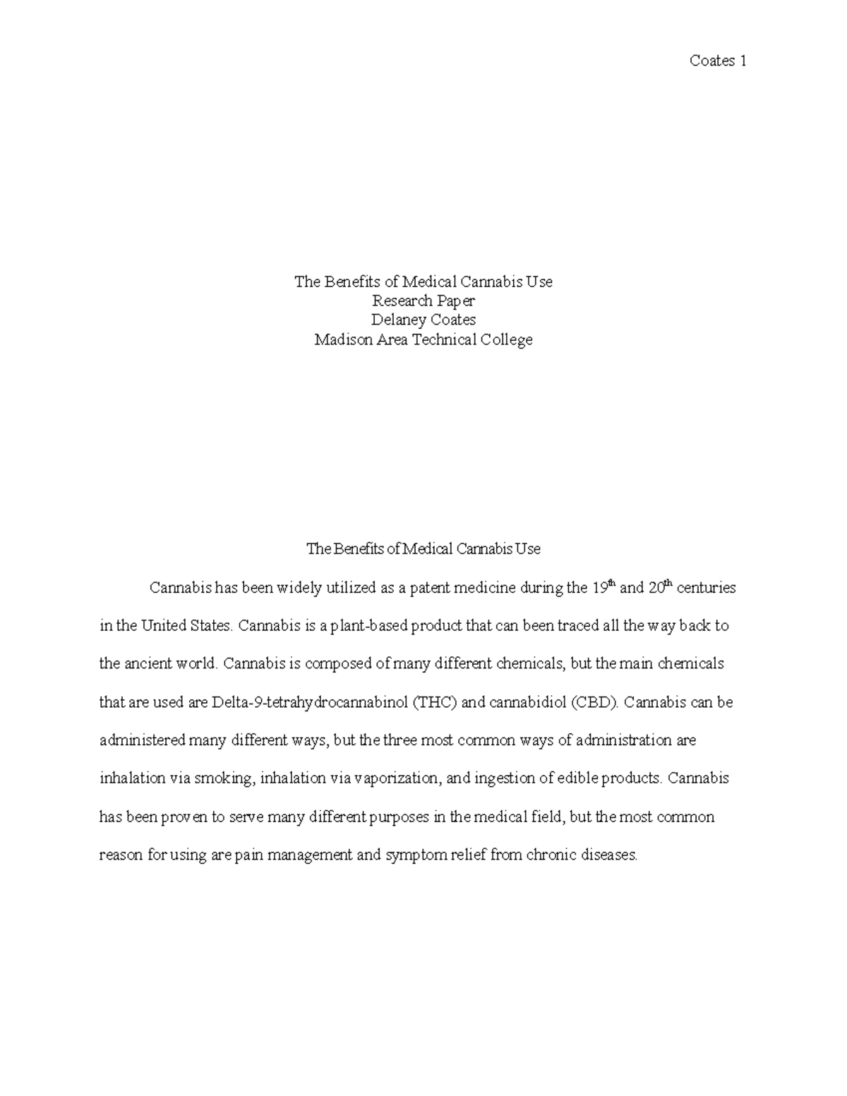 cannabis research paper