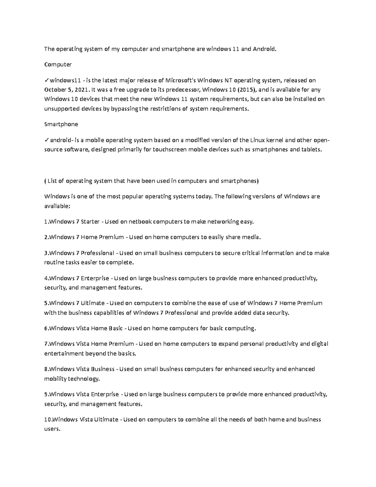 The operating s-WPS Office - The operating system of my computer and ...