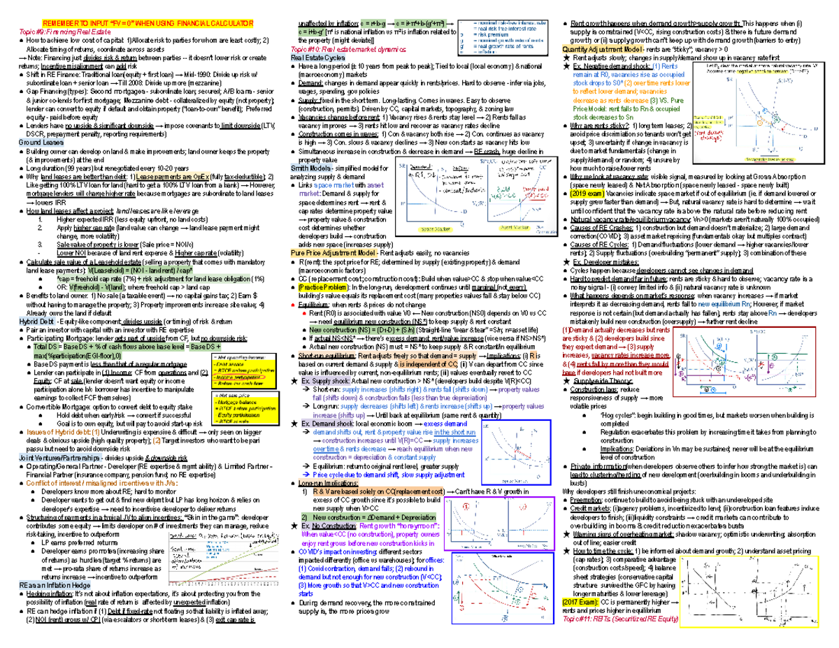 FNCE209 Midterm 2 Cheat Sheet final - REMEMBER TO INPUT “FV = 0” WHEN ...