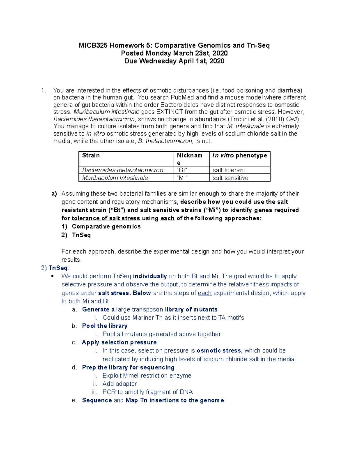 MICB325 Homework Assignment 5 - MICB 325 - UBC - Studocu