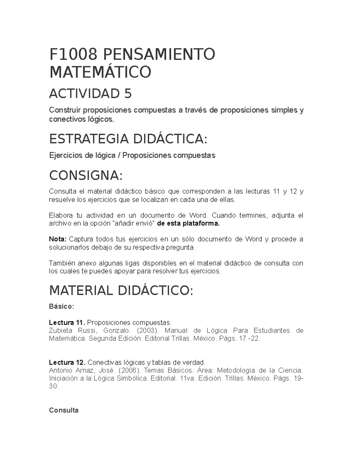 ACT5 F1008 Pensamiento Matemático - F1008 PENSAMIENTO MATEMÁTICO ...