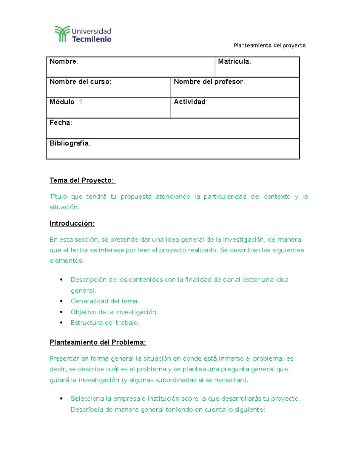 Fomato Evidencia 1 - FORMATO - Nombre: Matrícula: Nombre del curso ...