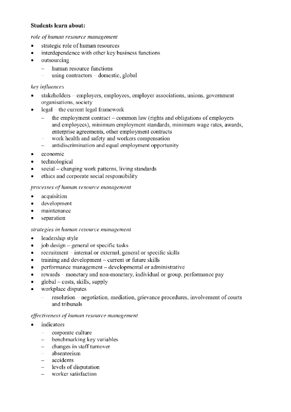 HR Notes business human resources - HUMAN RESOURCES Human resource ...