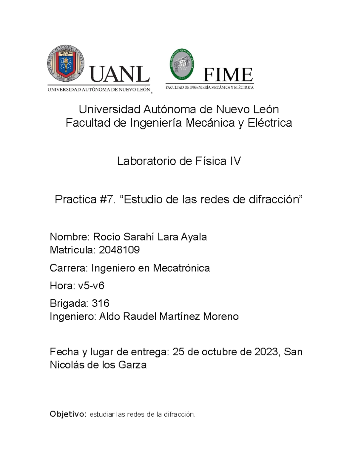 Practica 7 - Universidad Autónoma de Nuevo León Facultad de Ingeniería ...